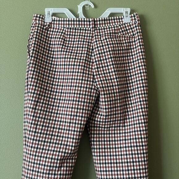 Theory Treeca Rye Portland Plaid Checkered Flat Front Ankle Trouser Pants Sz 6 - Picture 7 of 8